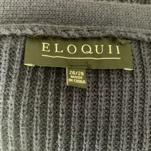 NWOT Eloquii Navy Knit Wrap Sweater - Picture 8 of 8
